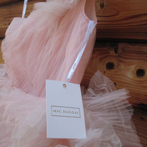 MAC DUGGAL 20576 Womens Pink One Shoulder Glitter Tulle Gown Dress - Picture 15 of 15